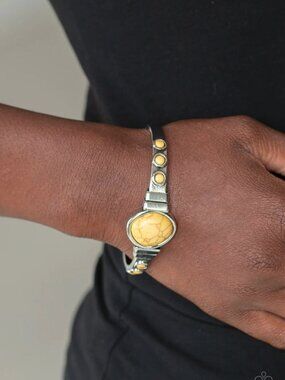 Paparazzi Jewelry Accessories - Spirit Guide - Yellow Bracelet - Vintage